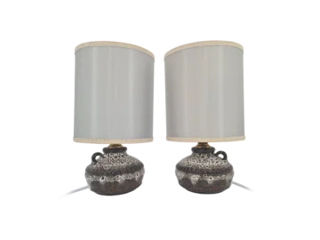 Ceramiczne lampy stołowe vintage, Fat Lava, Niemcy, lata 70