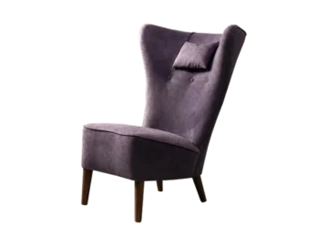 Purple vintage high-back armchair, Denmark, 1950s