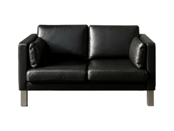 Classic two-seater leather sofa, Denmark, 1970s