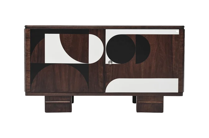 Vintage veneered sideboard, Poland, 1950s