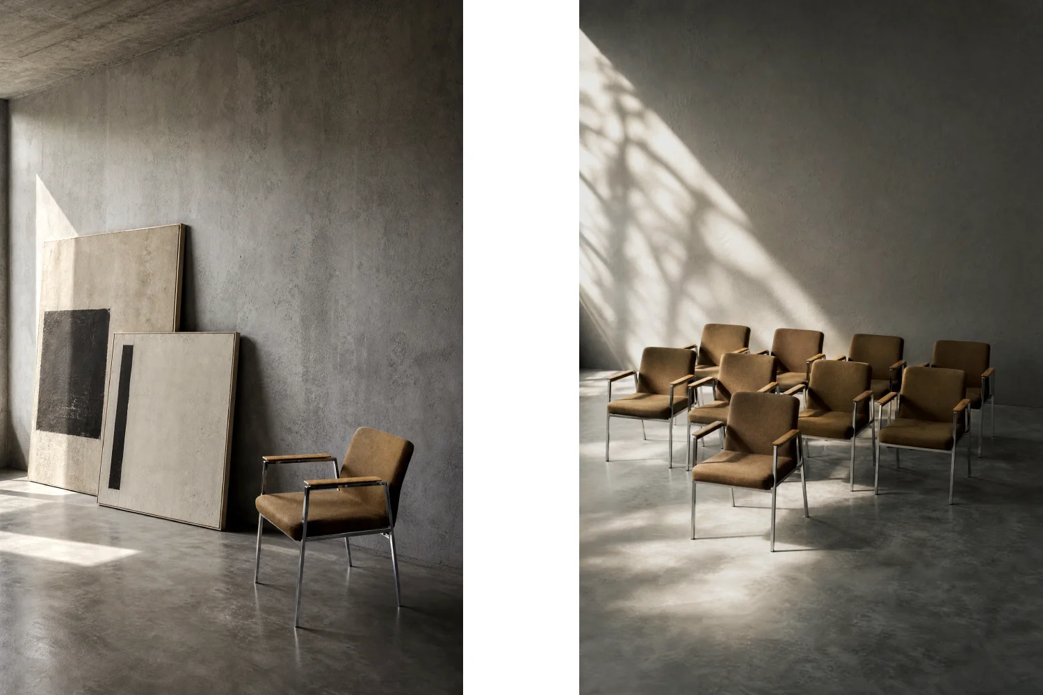 Brown conference chair, Drabert, Germany, 1970s