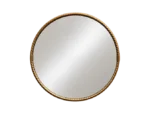 Round Hollywood Regency wall mirror in a brass frame, 1970s