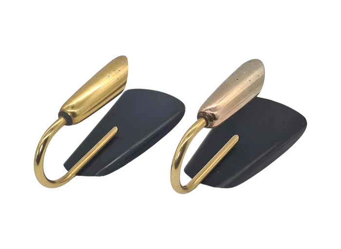 Modernist brass and aluminium wall lights, 1970s