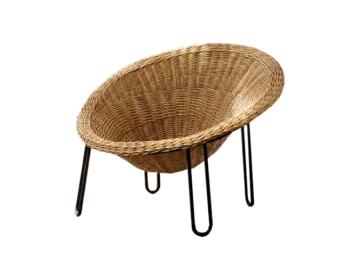 Spherical rattan Bowl Chair in Boho style, Italy, 1950s