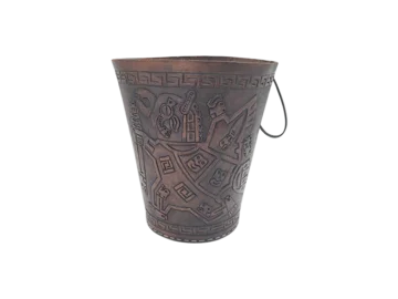 Aztec-style leather container, Imprex, West Germany, 1970s