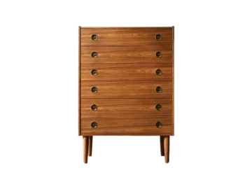 Tall teak Highboy chest of drawers, Denmark, 1960s