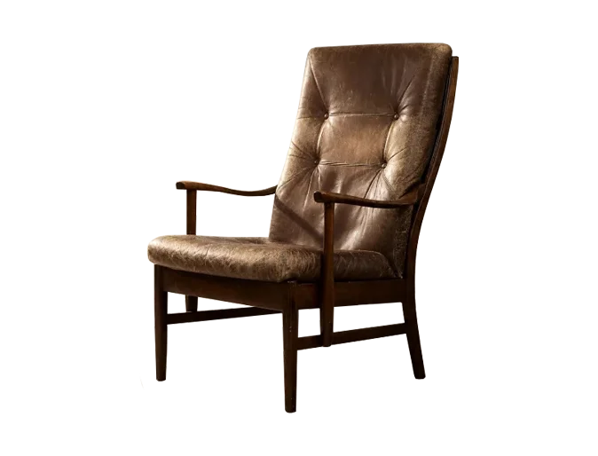 High-back modernist armchair, Farstrup Møbler, Denmark, 1970s