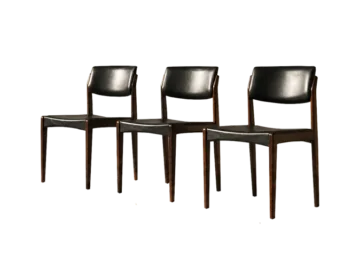 Set of 3 rosewood chairs, designed by H.W. Klein for Bramin, Denmark, 1960s