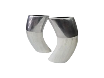 Large aluminium and ceramic vases, Ventura Living, 2000s
