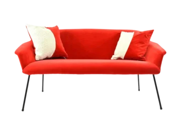 Vintage two-seater shell sofa, PRL, 1970s