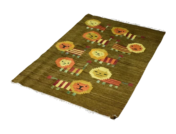 Lewki Woven Tapestry, designed by Maria Janowska for the Wielkopolska Spółdzielnia Pracy Przemysłu Artystycznego, Poland, 1970s