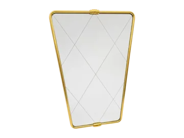 Vintage mirror with a brass frame, Italy, 1950s