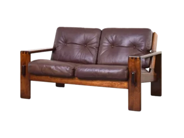 Vintage Bonanza leather sofa, designed by Esko Pajamies, manufactured by Asko, Finland, 1960s