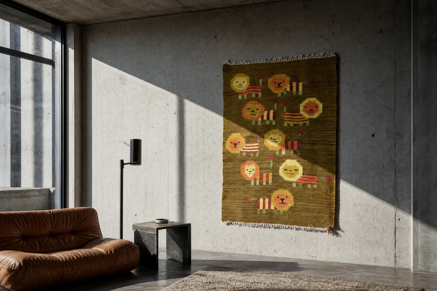 Lewki Woven Tapestry, designed by Maria Janowska for the Wielkopolska Spółdzielnia Pracy Przemysłu Artystycznego, Poland, 1970s