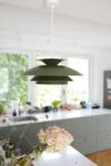 Green Scandinavian lamp, Denmark, 1970s