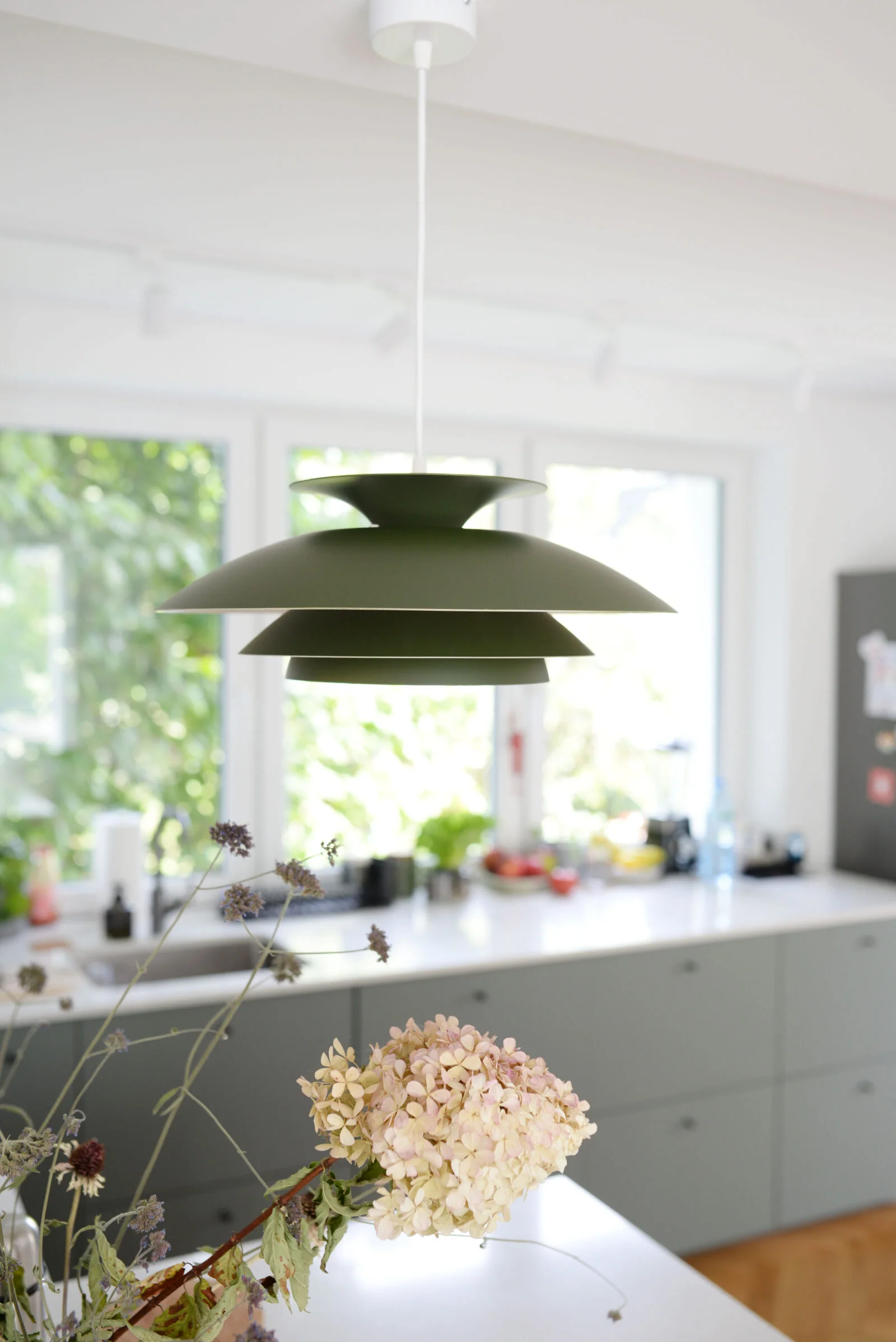 Green Scandinavian lamp, Denmark, 1970s