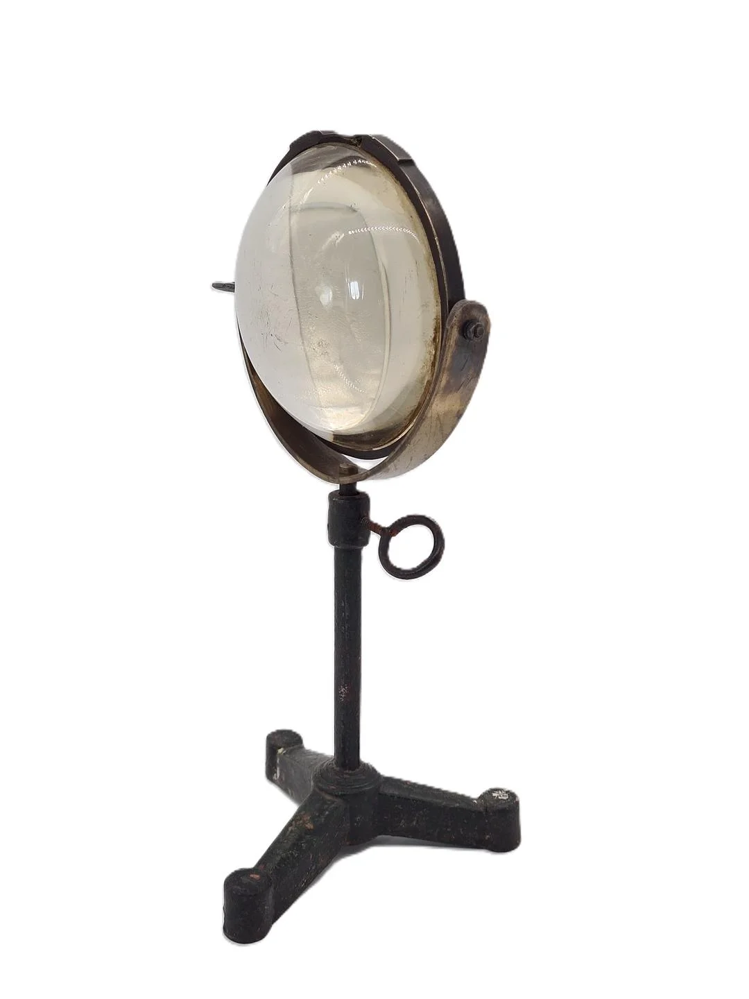 Optical lens on a cast iron stand, 19th century