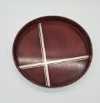 Round Art Deco Veneer Tray, 1930s