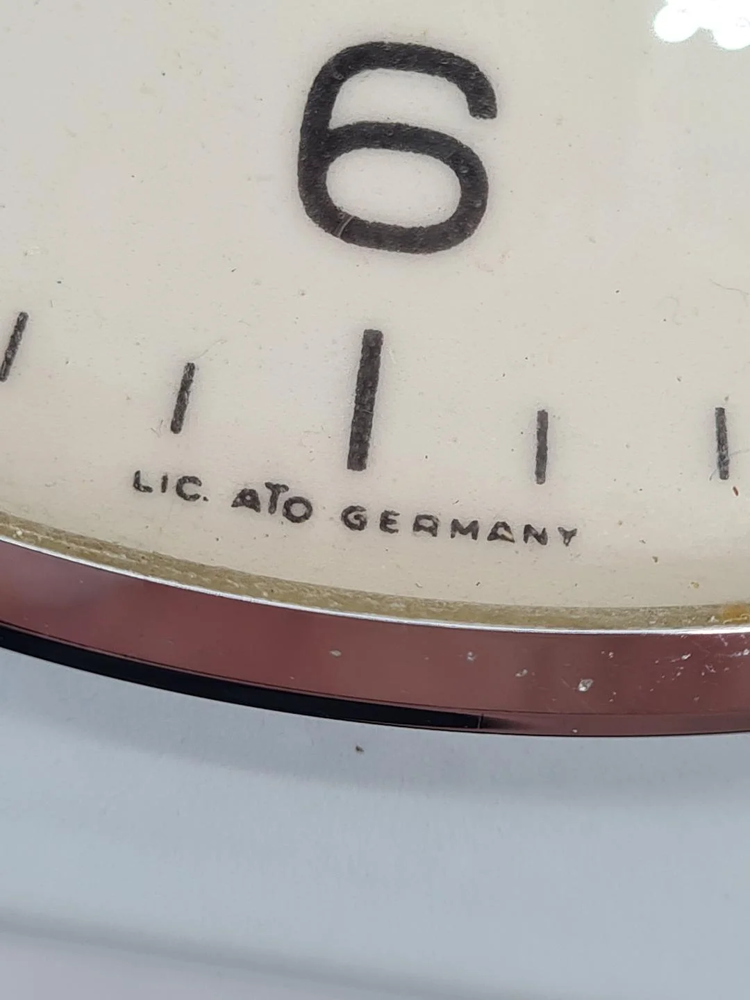 Ceramiczny zegar ścienny Ato-Mat, prod. Junghans, Niemcy, lata 70