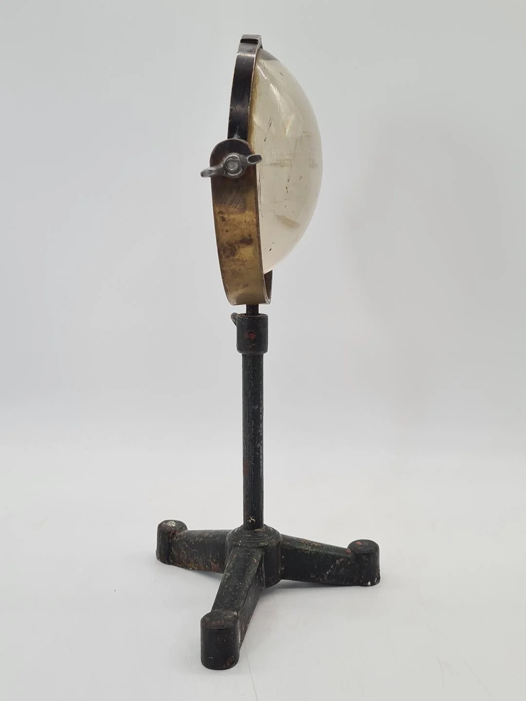 Optical lens on a cast iron stand, 19th century