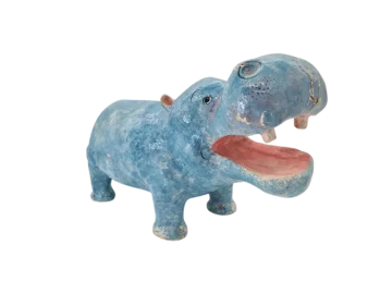 Large vintage hippopotamus figurine, 1970s