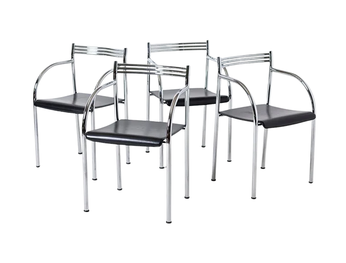 Komplet 4 krzeseł Francesca, proj. Philippe Starck, Baleri, Włochy, lata 80
