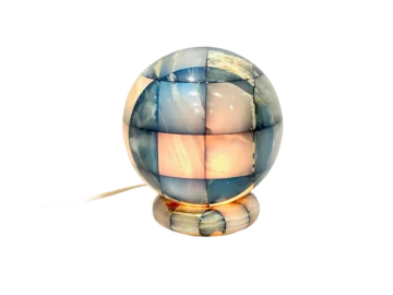 Kulista lampa z onyksu, Włochy, lata 80
