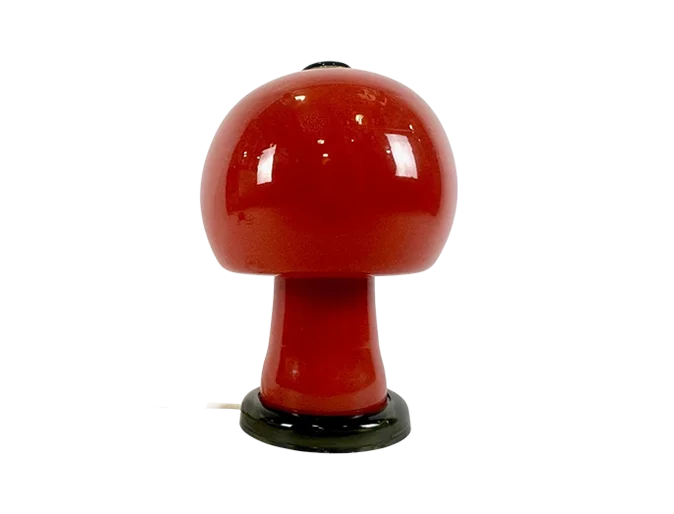 Lampa stołowa grzybek, proj. Karin Korn, Beleuchtungsglaskombinat Görlitz, Niemcy, lata 60