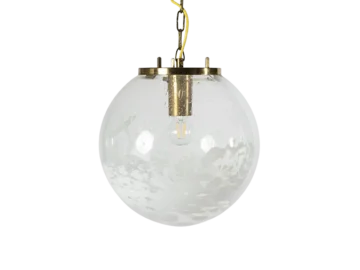 Lampa sufitowa ze szklanym kloszem, Kamenický Šenov, Czechosłowacja, lata 70