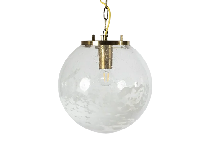 Lampa sufitowa ze szklanym kloszem, Kamenický Šenov, Czechosłowacja, lata 70