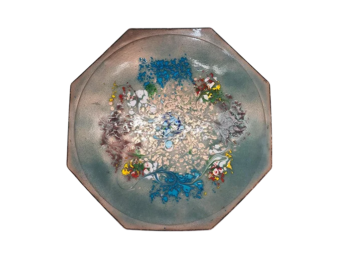 Copper enamelled bowl, by VEB Thüringer Schmuck Waltershausen, Germany, 1970s