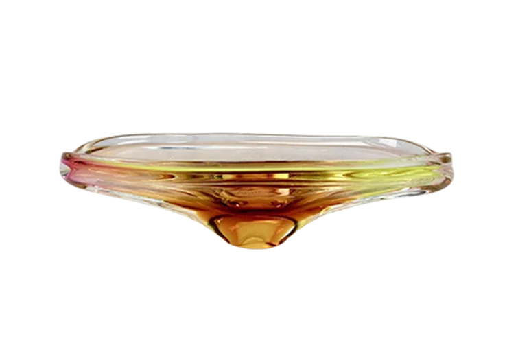Vintage coloured glass bowl, designed by Jan Beranek, Škrdlovice, Czechoslovakia, 1960s