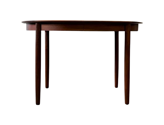 Round extendable teak dining table, Denmark, 1960s