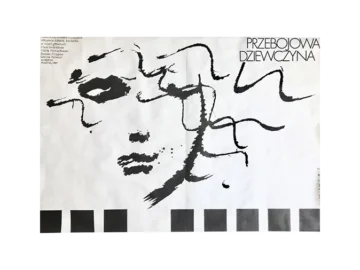 Plakat filmowy „Przebojowa dziewczyna”, proj. Mieczysław Wasilewski, Polska, lata 80