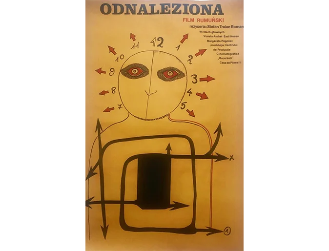 Polski plakat filmowy „Odnaleziona”, proj. Jerzy Kawalerowicz, Polska, lata 70