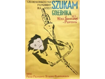 Polski plakat filmowy "Szukam gołębnika" proj. Cyprian Kościelniak, PRL, lata 80