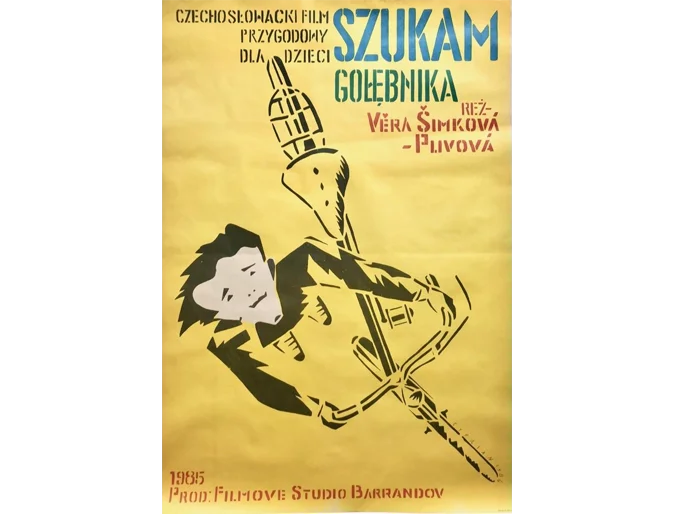 Polski plakat filmowy "Szukam gołębnika" proj. Cyprian Kościelniak, PRL, lata 80