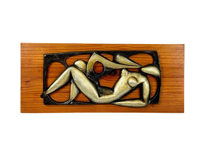 Relief ścienny z aluminium, Czechosłowacja, lata 50