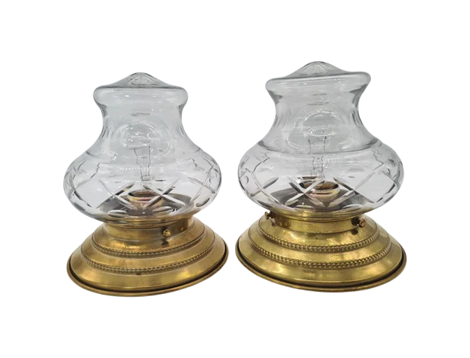 Glass Vintage Wall Sconces, 1970s