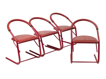 Set of 4 vintage chairs, Italy, 1980s