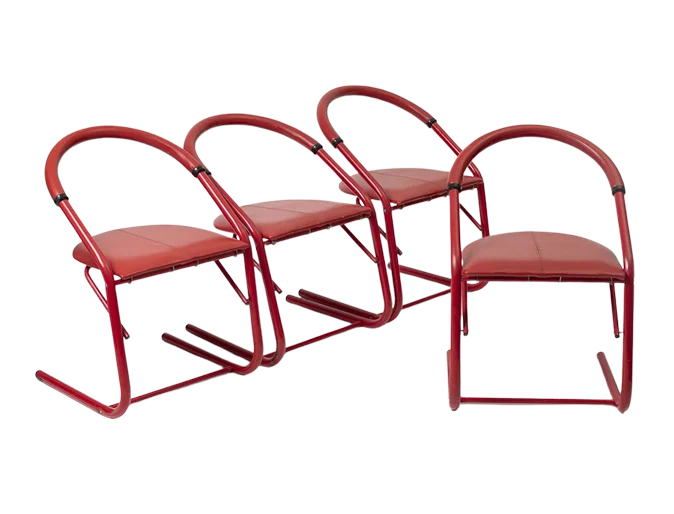 Set of 4 vintage chairs, Italy, 1980s