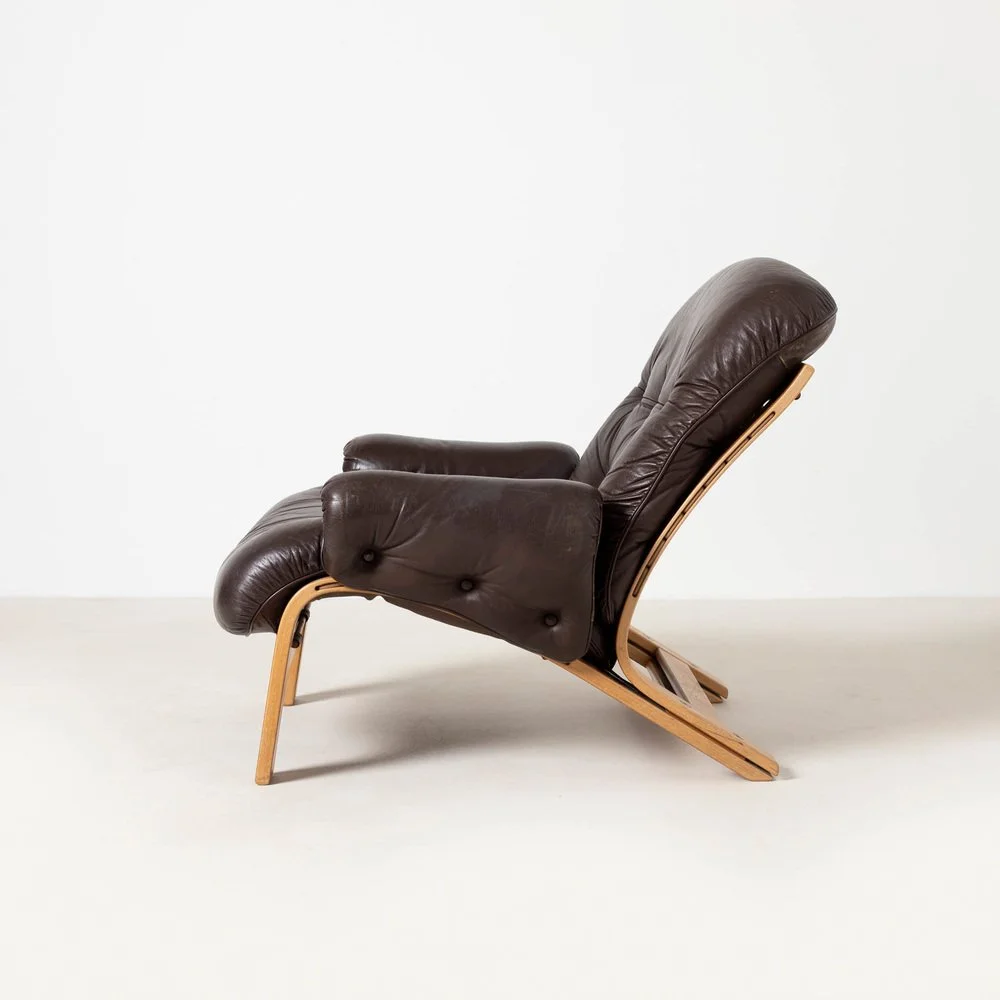 Ry Wing lounge armchair, designed by Elsa and Nordahl Solheim, produced by Rybo Rykken & Co, Norway, 1970s