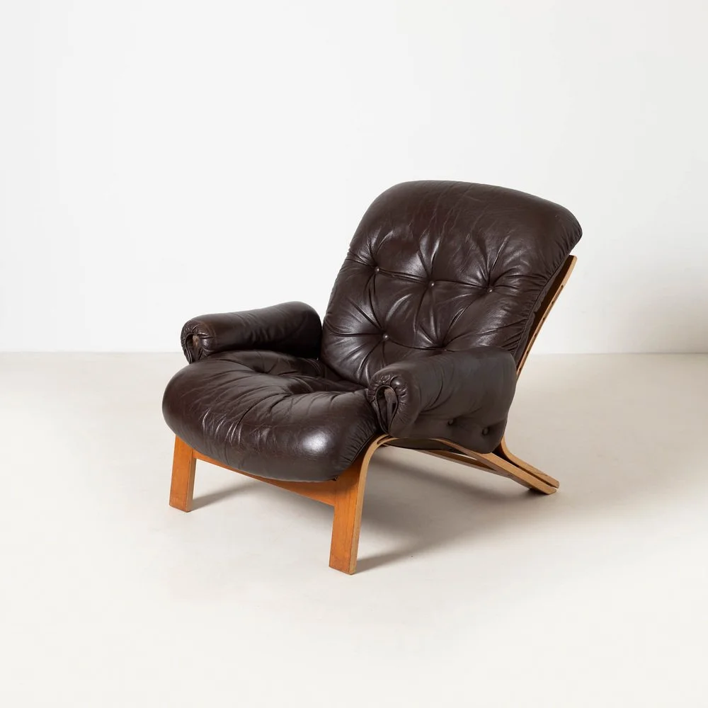 Ry Wing lounge armchair, designed by Elsa and Nordahl Solheim, produced by Rybo Rykken & Co, Norway, 1970s