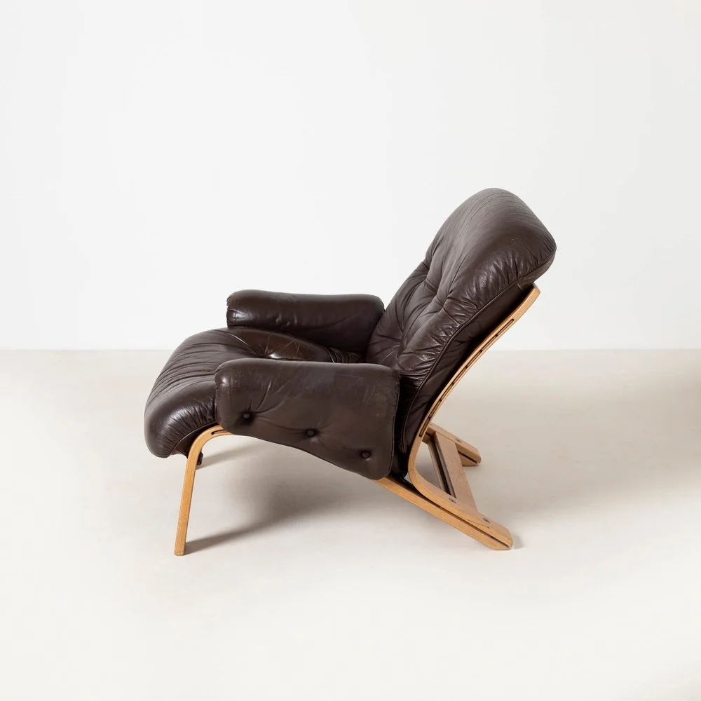 Ry Wing lounge armchair, designed by Elsa and Nordahl Solheim, produced by Rybo Rykken & Co, Norway, 1970s