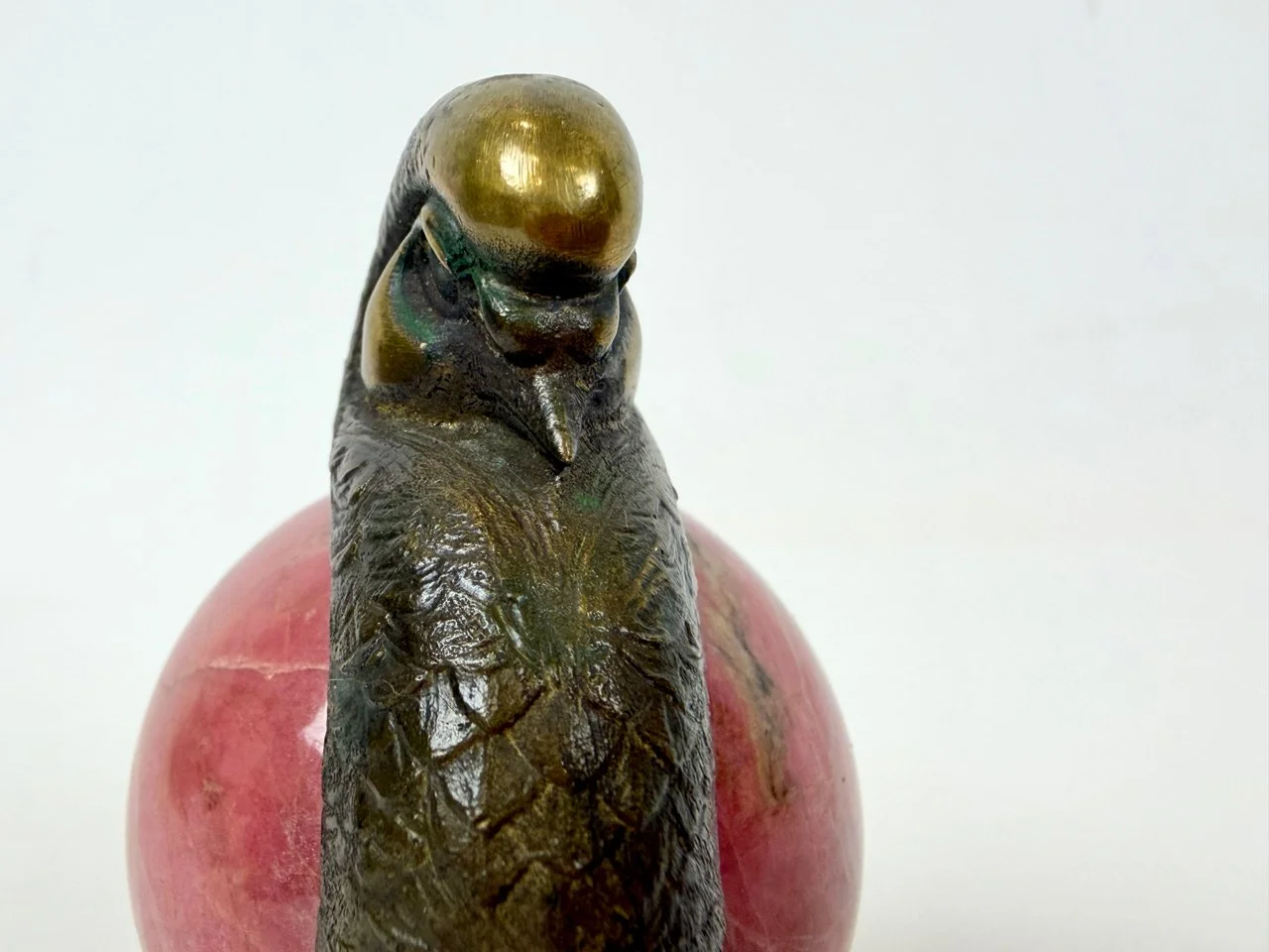Bronze and rhodonite pigeon, designed by Eduard Nikitin, Chelyabinsk Factory of Artistic Goods, Russia, 1980s