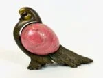 Bronze and rhodonite pigeon, designed by Eduard Nikitin, Chelyabinsk Factory of Artistic Goods, Russia, 1980s