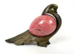 Bronze and rhodonite pigeon, designed by Eduard Nikitin, Chelyabinsk Factory of Artistic Goods, Russia, 1980s