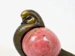Bronze and rhodonite pigeon, designed by Eduard Nikitin, Chelyabinsk Factory of Artistic Goods, Russia, 1980s