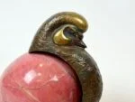 Bronze and rhodonite pigeon, designed by Eduard Nikitin, Chelyabinsk Factory of Artistic Goods, Russia, 1980s
