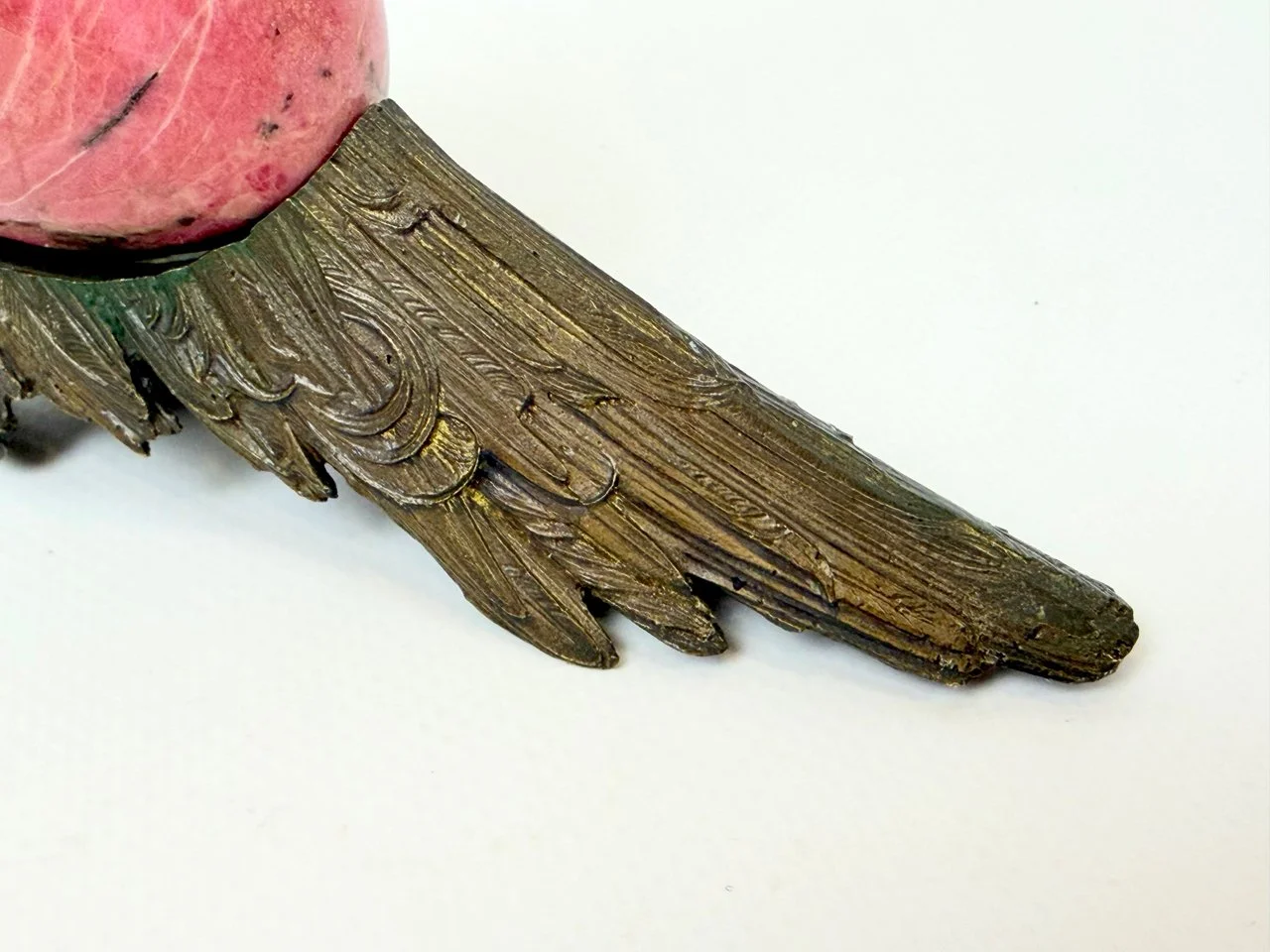 Bronze and rhodonite pigeon, designed by Eduard Nikitin, Chelyabinsk Factory of Artistic Goods, Russia, 1980s